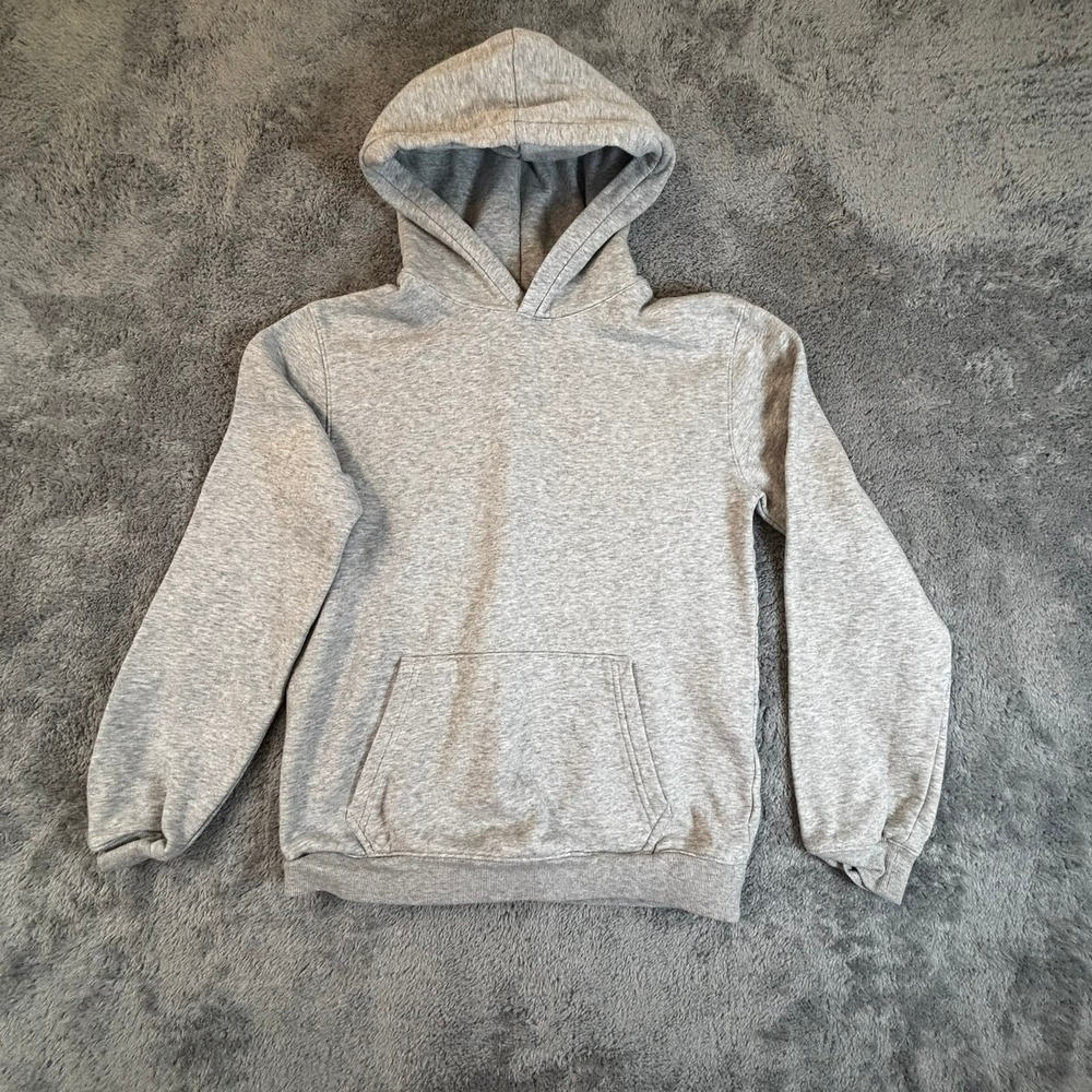 H&M Boys Gray Pullover Hoodie Sweatshirt Fleece Lined Size 16/18 US